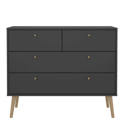 Quietbloom Dark Grey Wooden Chest 4 Drawers