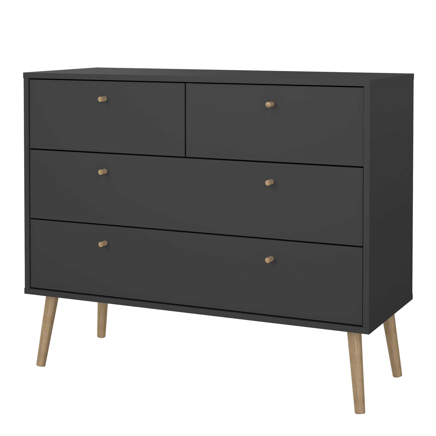 Quietbloom Dark Grey Wooden Chest 4 Drawers