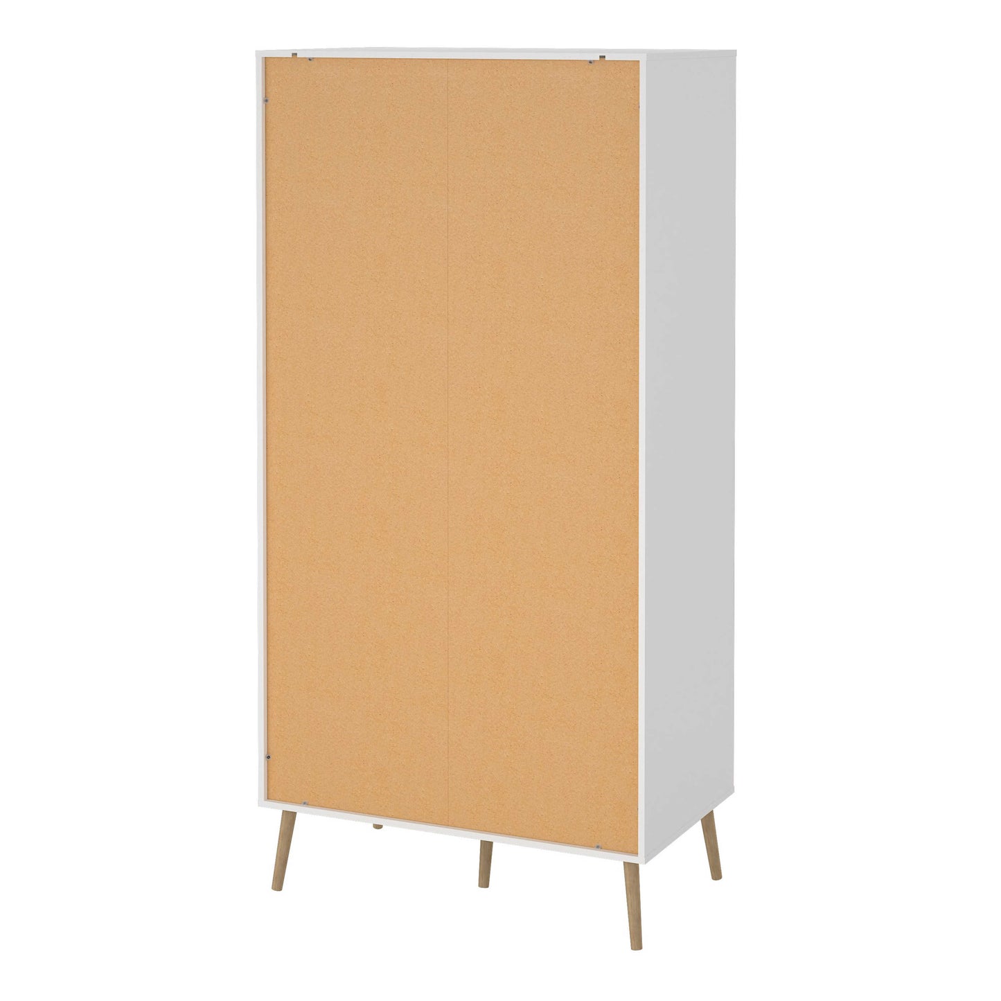 Quietbloom White Wooden Wardrobe 2 Doors 2 Drawers