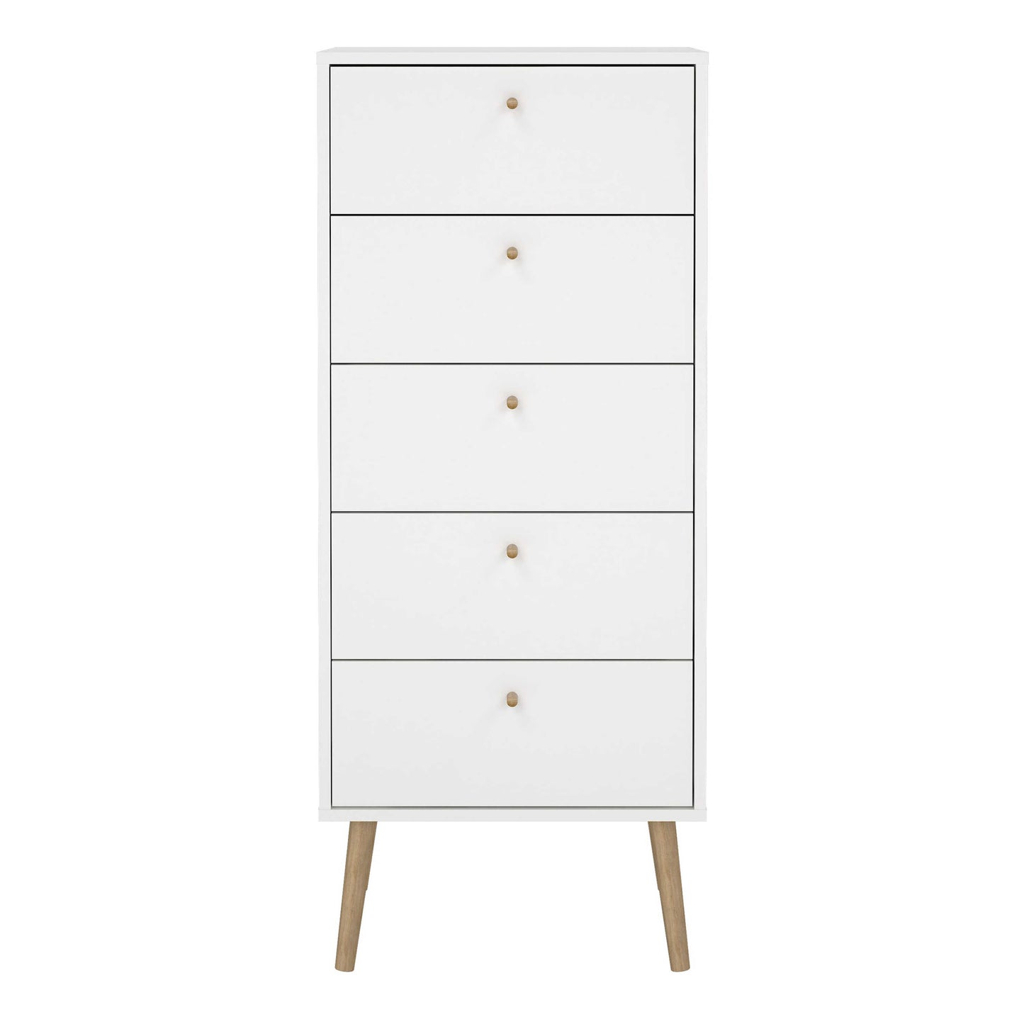 Quietbloom White Wooden Storage Chest 5 Drawers