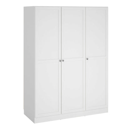 Cherryfern White Wooden Wardrobe 3 Frame Doors