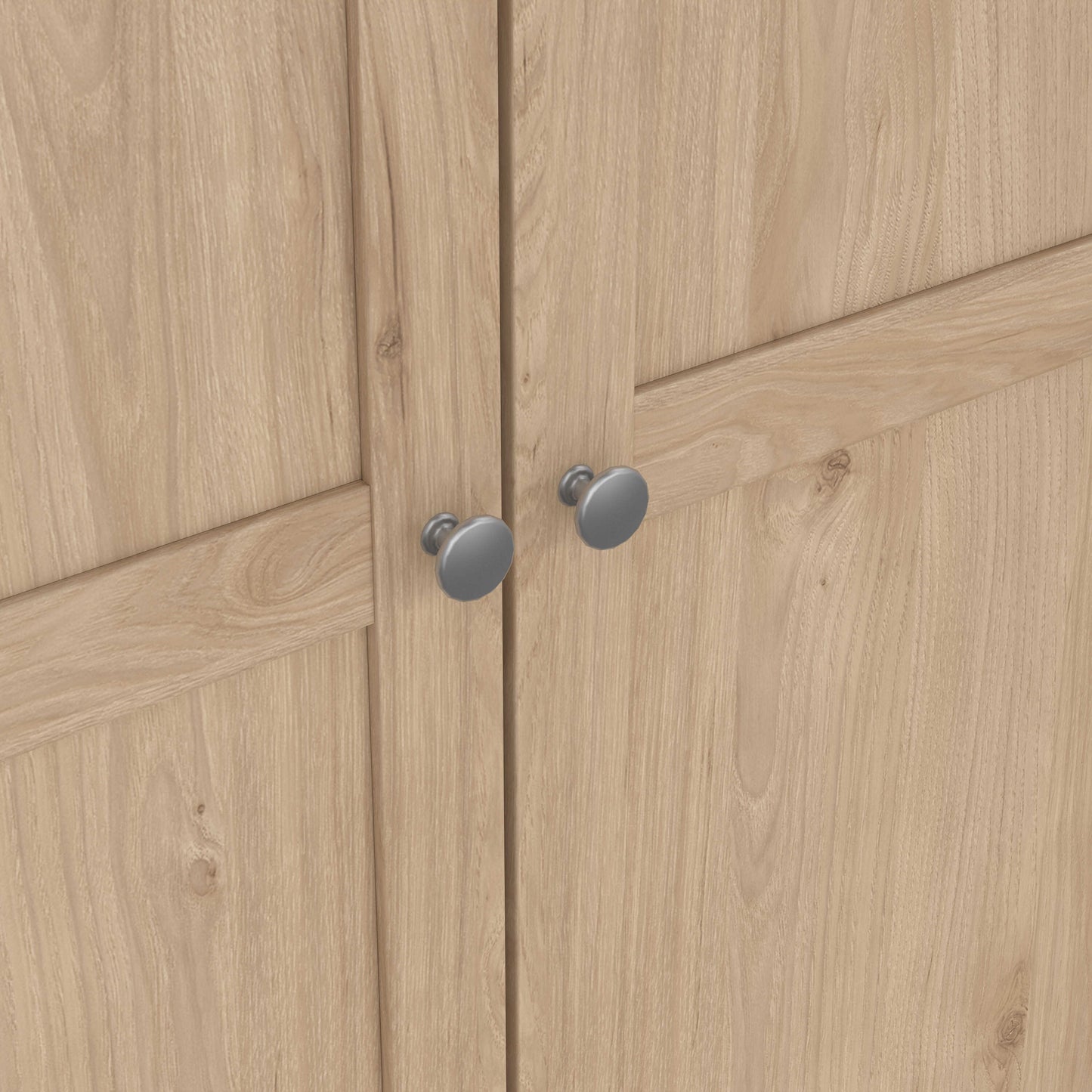 Cherryfern Natural Oak Wood Wardrobe 3 Frame Doors