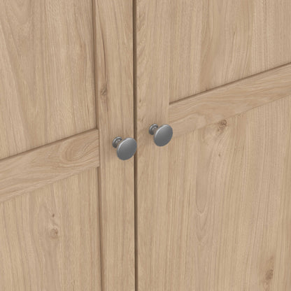 Cherryfern Natural Oak Wood Wardrobe 3 Frame Doors