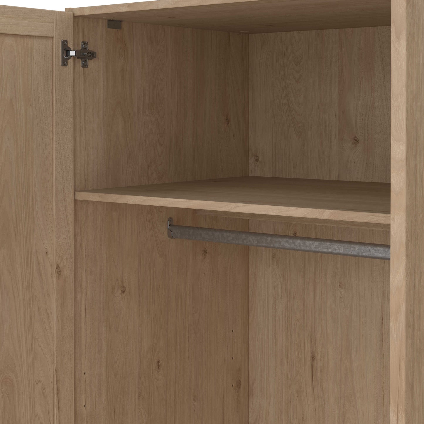 Cherryfern Natural Oak Wood Wardrobe 3 Frame Doors