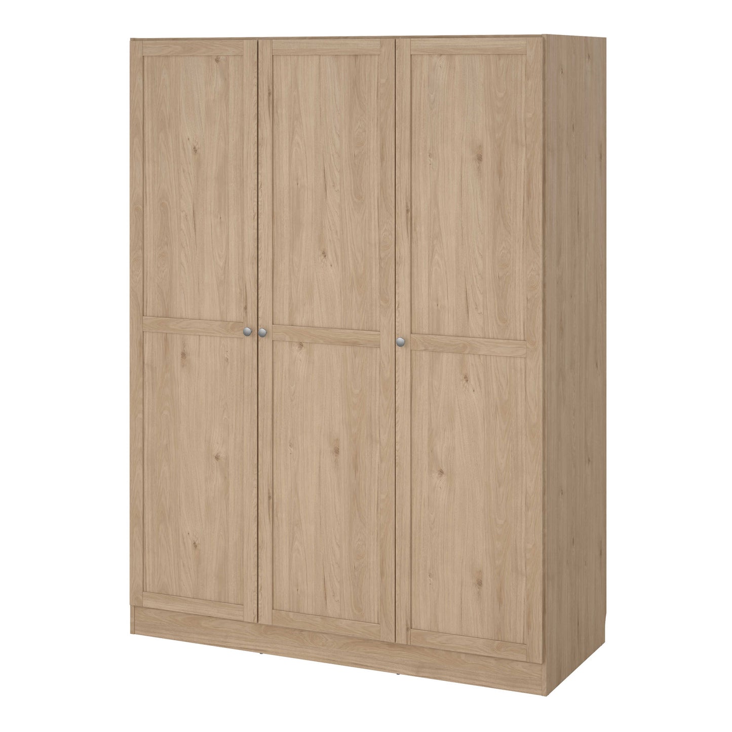 Cherryfern Natural Oak Wood Wardrobe 3 Frame Doors