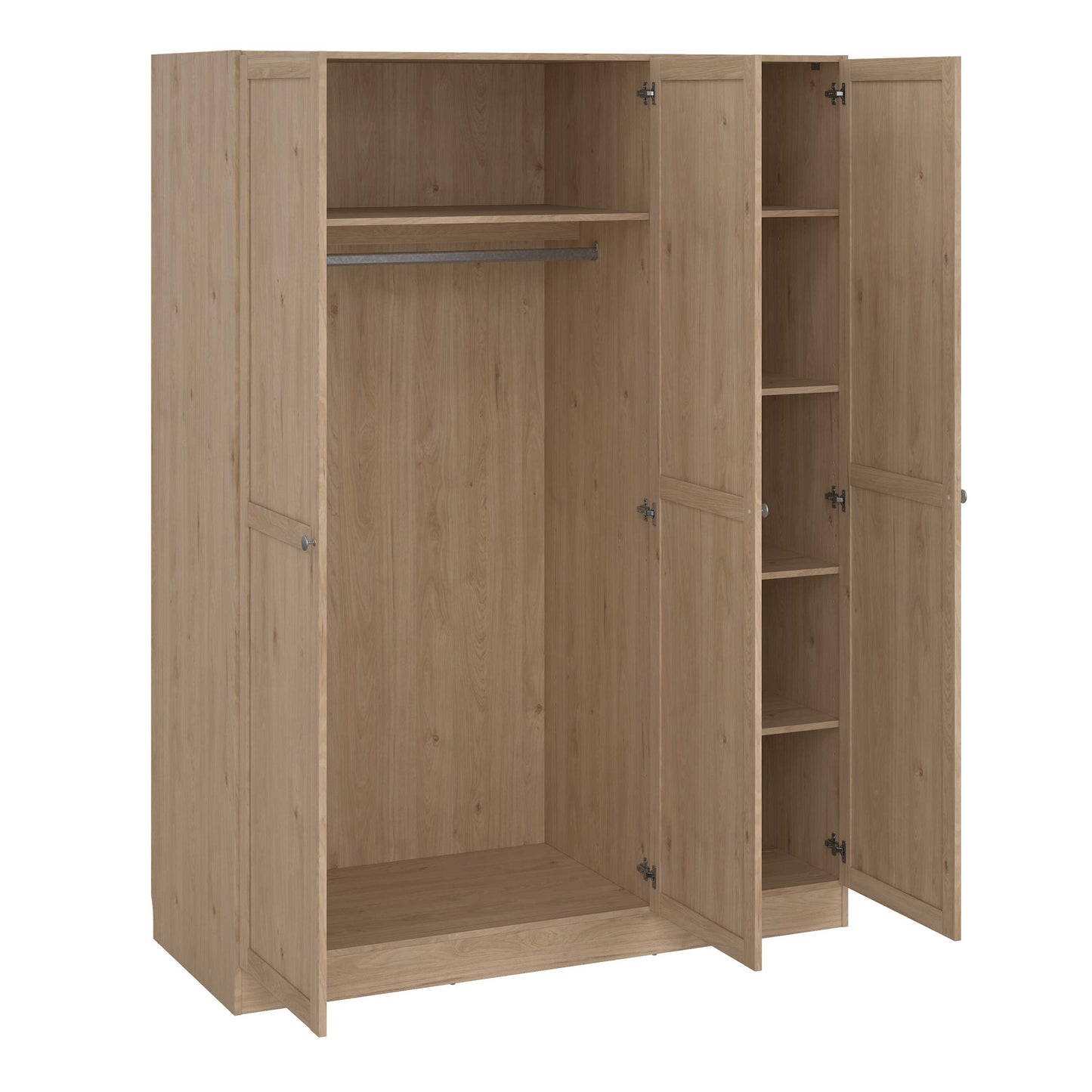 Cherryfern Natural Oak Wood Wardrobe 3 Frame Doors