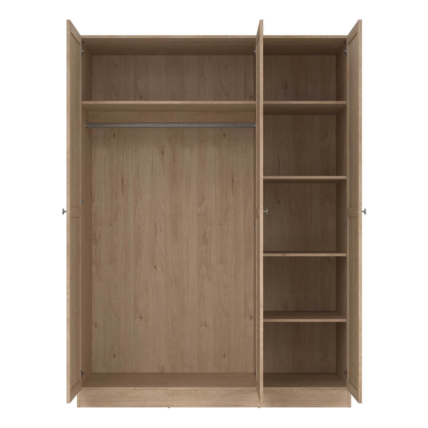 Cherryfern Natural Oak Wood Wardrobe 3 Frame Doors