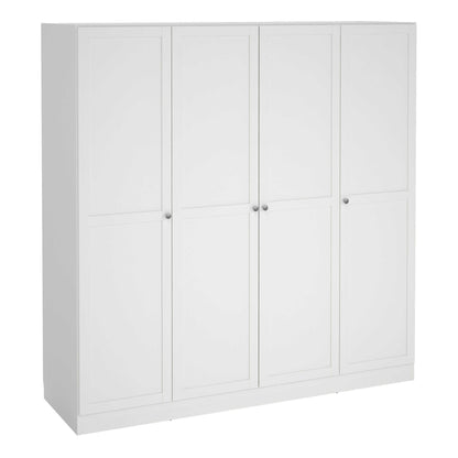 Cherryfern White Wooden Wardrobe 4 Frame Doors