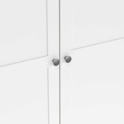 Cherryfern White Wooden Wardrobe 4 Frame Doors