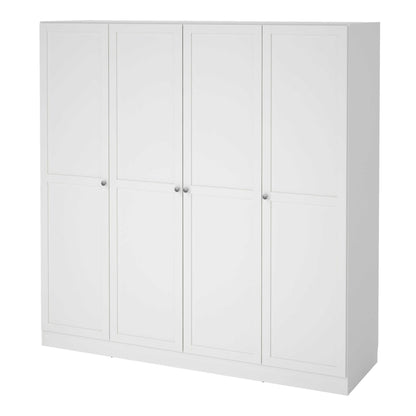 Cherryfern White Wooden Wardrobe 4 Frame Doors