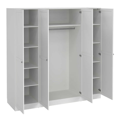 Cherryfern White Wooden Wardrobe 4 Frame Doors