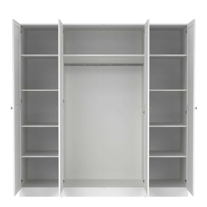 Cherryfern White Wooden Wardrobe 4 Frame Doors