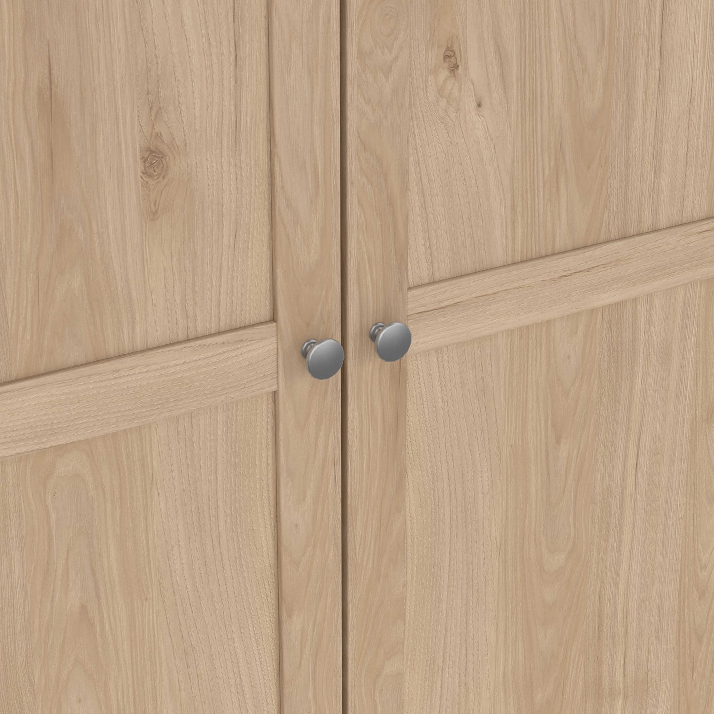 Cherryfern Natural Oak Wood Wardrobe 4 Frame Doors