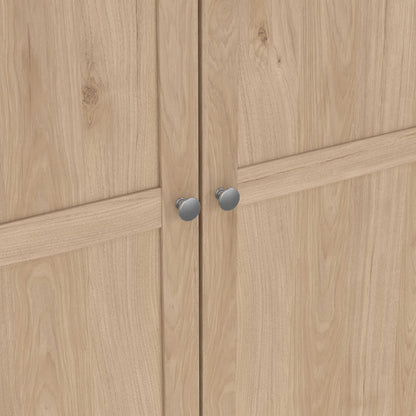 Cherryfern Natural Oak Wood Wardrobe 4 Frame Doors