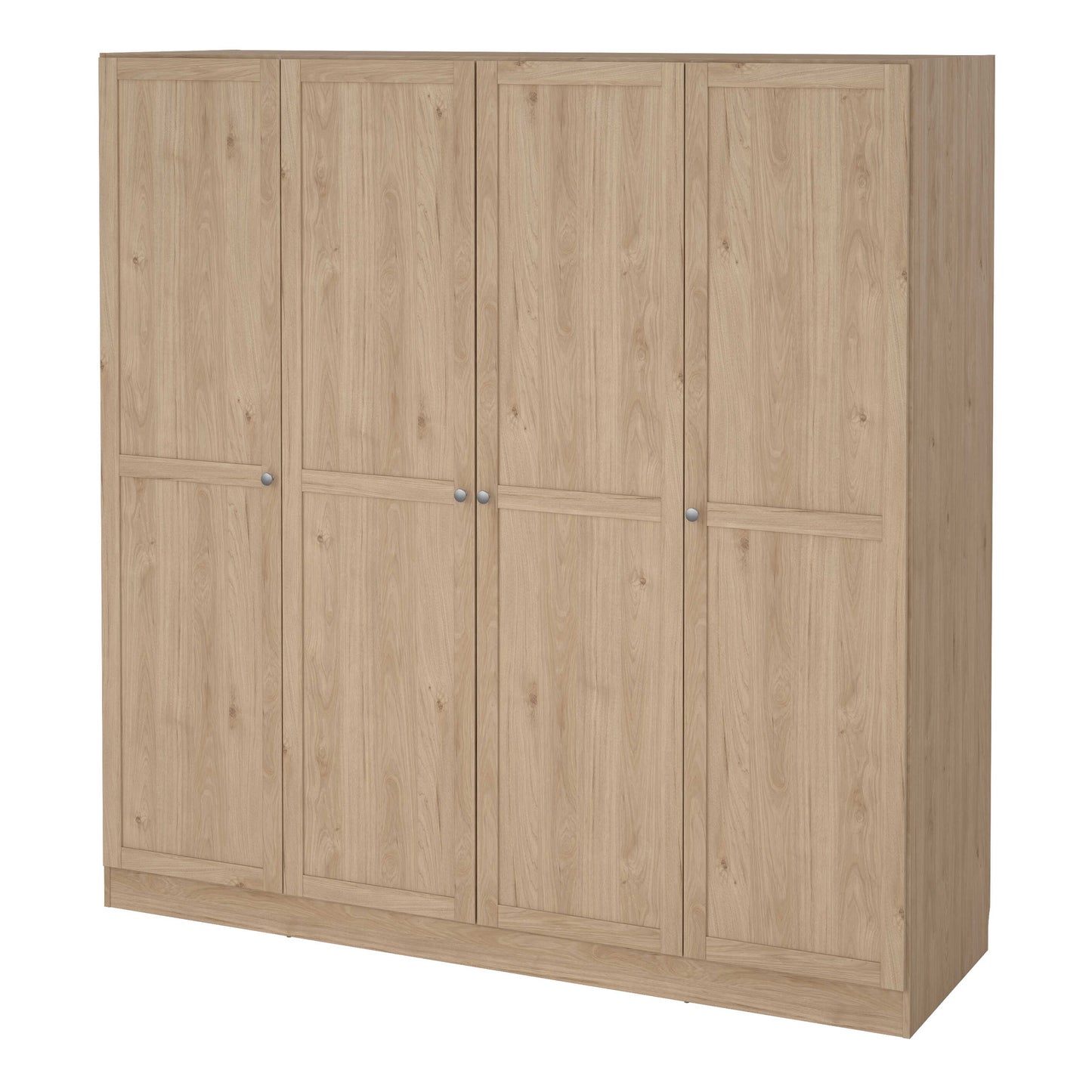 Cherryfern Natural Oak Wood Wardrobe 4 Frame Doors