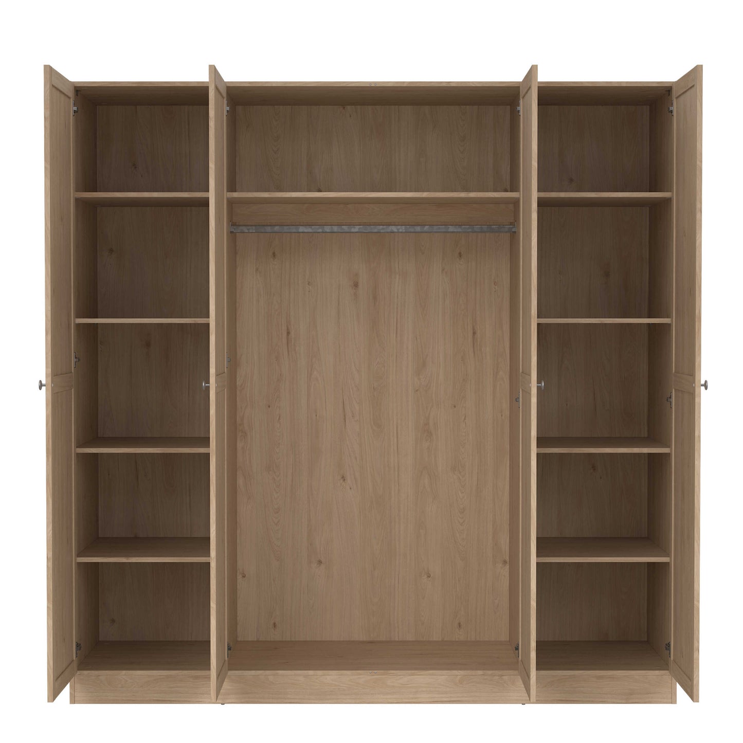 Cherryfern Natural Oak Wood Wardrobe 4 Frame Doors