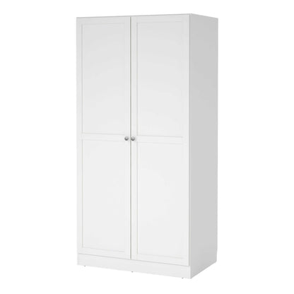Cherryfern White Wooden Wardrobe 2 Frame Doors