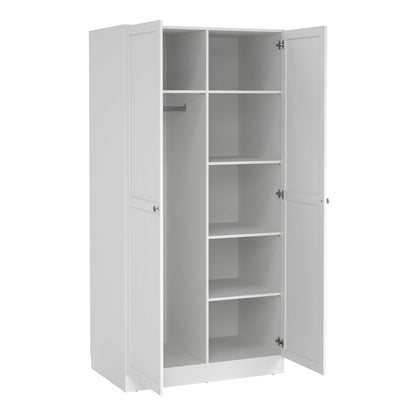 Cherryfern White Wooden Wardrobe 2 Frame Doors