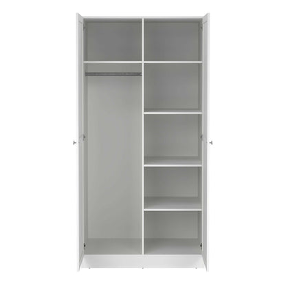 Cherryfern White Wooden Wardrobe 2 Frame Doors