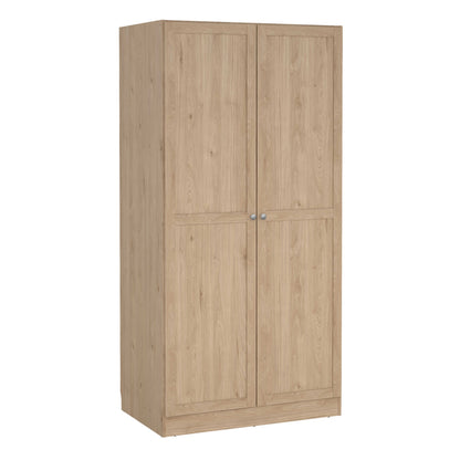Cherryfern Natural Oak Wood Wardrobe 2 Frame Doors