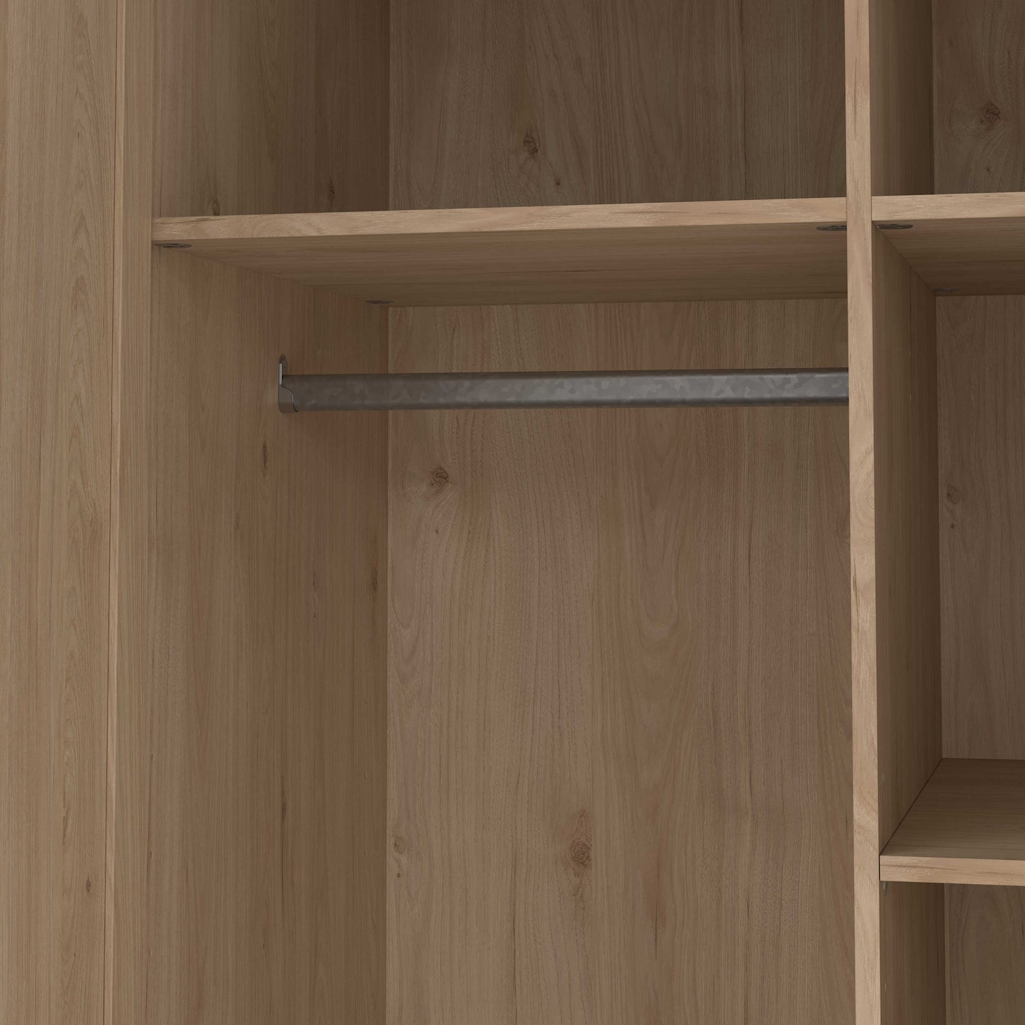 Cherryfern Natural Oak Wood Wardrobe 2 Frame Doors