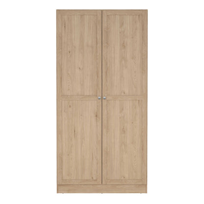 Cherryfern Natural Oak Wood Wardrobe 2 Frame Doors