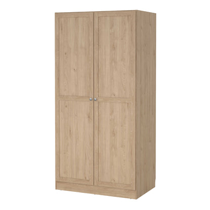 Cherryfern Natural Oak Wood Wardrobe 2 Frame Doors