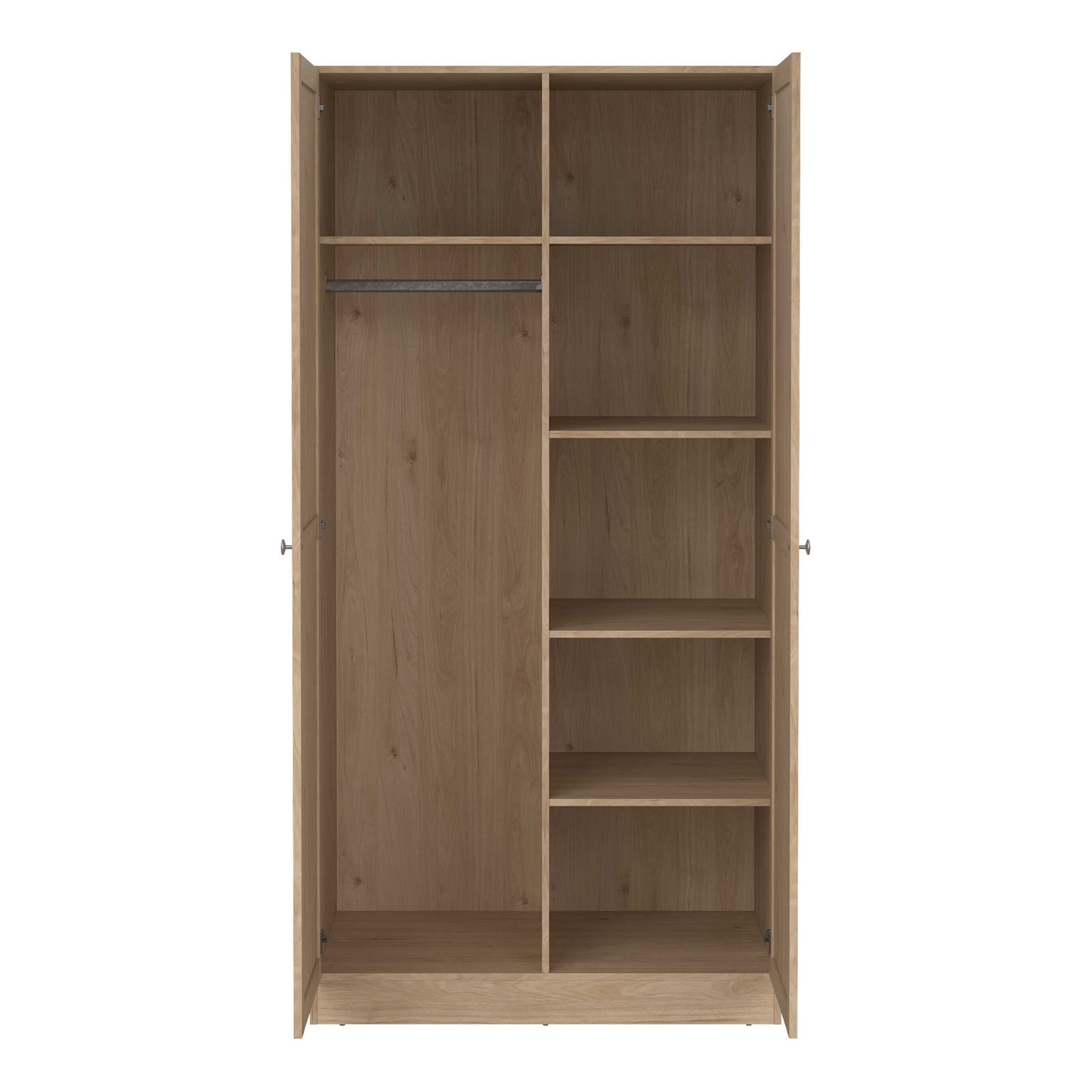 Cherryfern Natural Oak Wood Wardrobe 2 Frame Doors