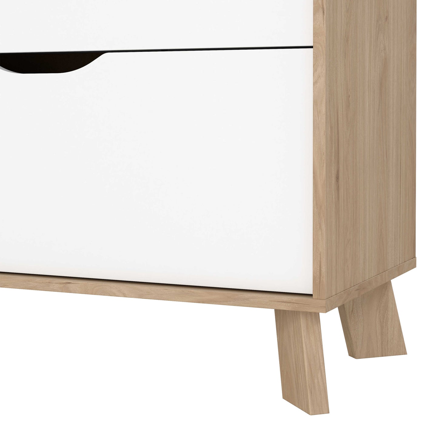 Lira Jackson Hickory Wood and White Chest 3 Drawers