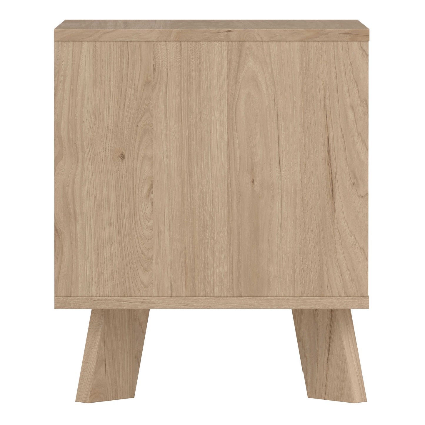 Hobro White and Natural Oak Wood Nightstand 1 Drawer