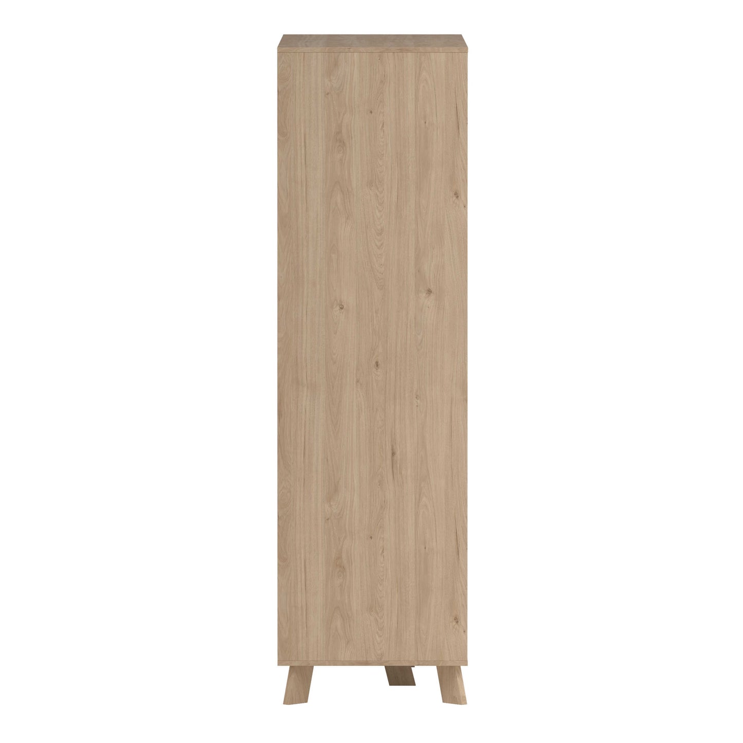 Lira Jackson Hickory Oak Wood and White Wardrobe 3 Doors  2 Drawers with Mirror