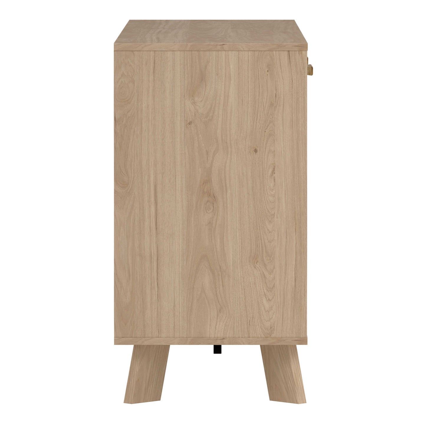 Hobro White and Natural Oak Wood Sideboard 2 Doors 3 Drawers