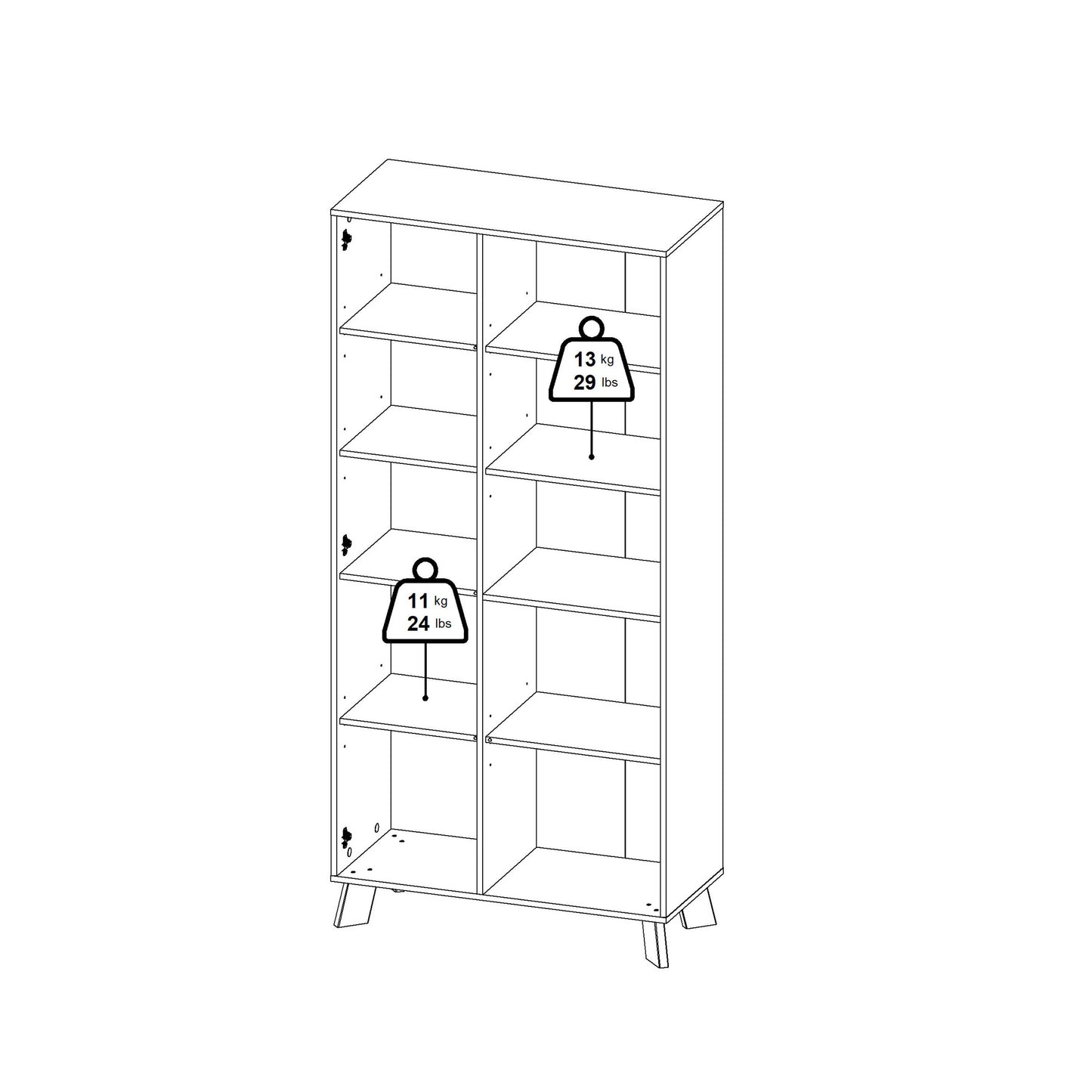 Lira Jackson Hickory Oak Wood and White China Cabinet 2 Doors