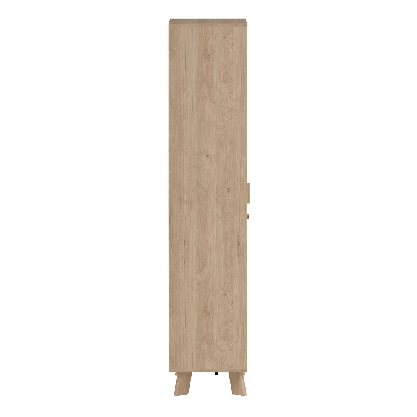 Lira Jackson Hickory Oak Wood and White China Cabinet 2 Doors