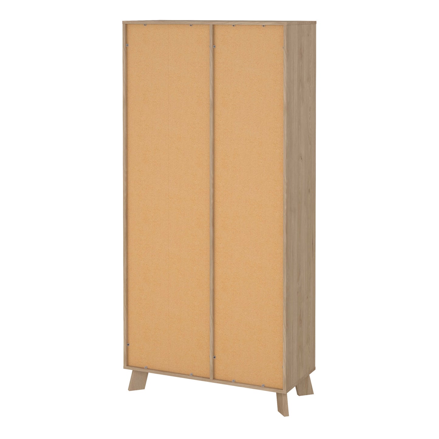 Lira Jackson Hickory Oak Wood and White China Cabinet 2 Doors