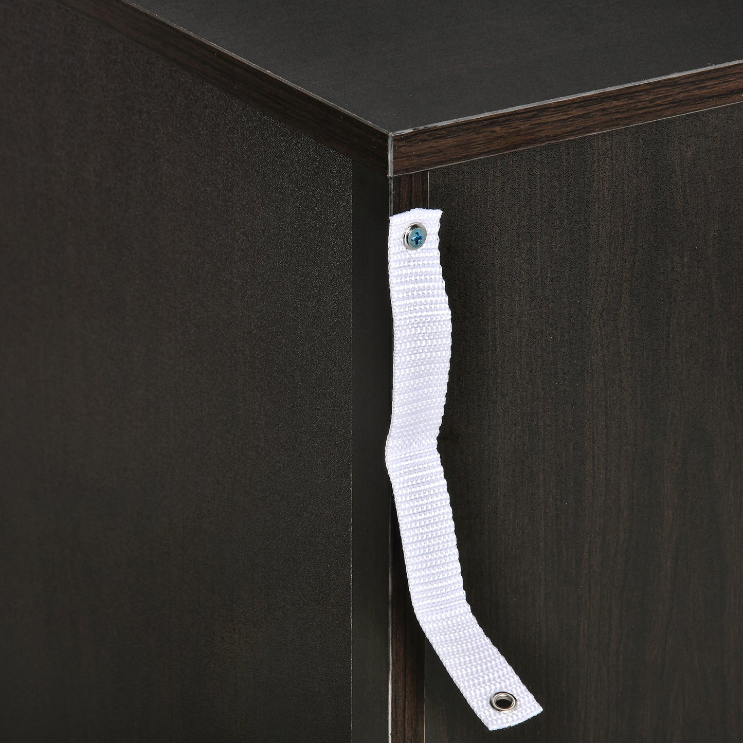 Salasa Set Of 2 White Bedside Tables With Drawer And OFauxn Shelf Featuring Metal Rail Detail