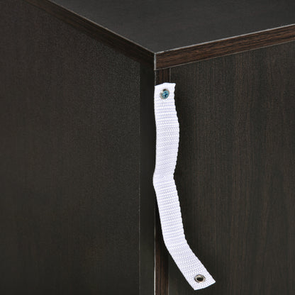 Salasa Set Of 2 White Bedside Tables With Drawer And OFauxn Shelf Featuring Metal Rail Detail