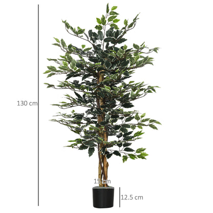 Nedori Tall Artificial Ficus Style Tree With Realistic Leaf Detail In Pot For Office Interiors