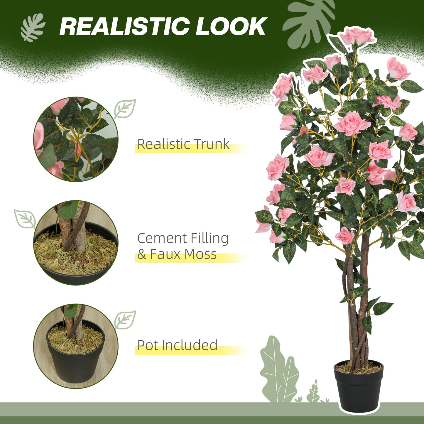 Semo Repa Pair Of Artificial Rose Plants Supplied In Decorative Pots