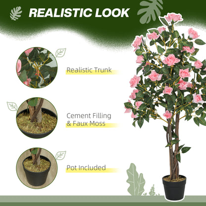 Semo Repa Pair Of Artificial Rose Plants Supplied In Decorative Pots