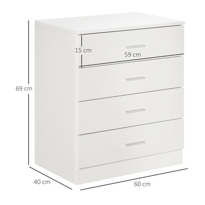 Ziroma Metal And Wood White 4 Drawer Storage Chest