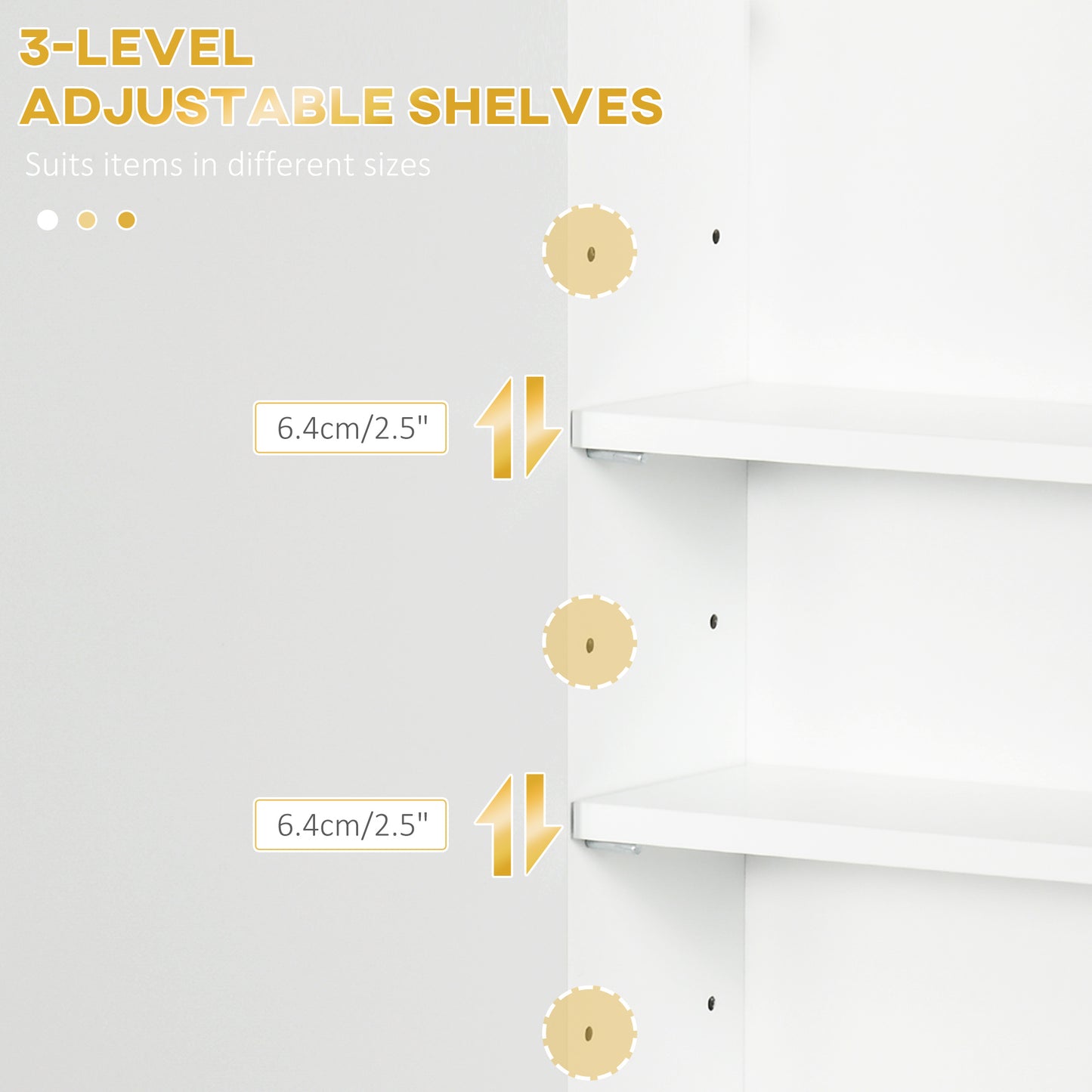 Mivi Hano Over Toilet Wall Mounted Storage Cabinet With Adjustable Shelving White