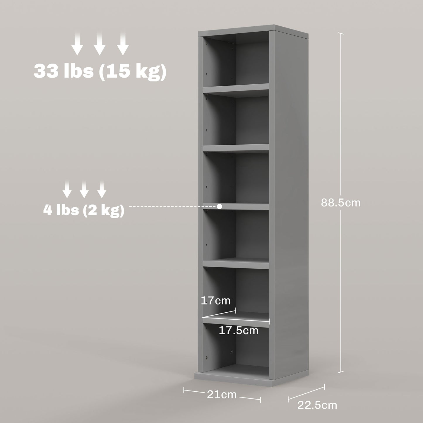 Neta Vipa High Gloss Grey Set Of 2 CD Storage Units With 102 Disc Capacity