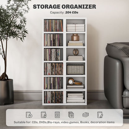 Lora Fana High Gloss White Set Of 2 CD Storage Units With 102 Disc Capacity