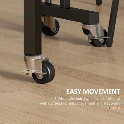 Ritodo Wooden Grey Marble Effect Mobile Drop Leaf Dining Table With Locking Castors