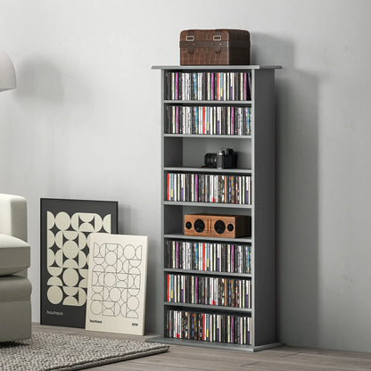 Wood Grey CD Storage Unit With 360 Disc Capacity