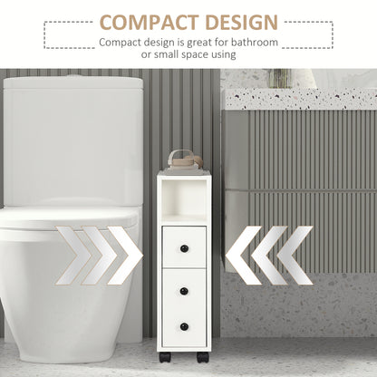 Toveka Slimline Bathroom Storage Cabinet In White