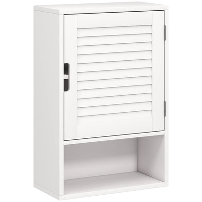 Zidi Rolette Wall Mounted Bathroom Storage Cabinet With Adjustable Shelves White 40 x 20 x 60cm
