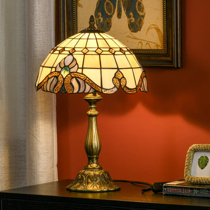 Noka Glass And Metal Multi Colour Handcrafted Stained Glass Table Lamp