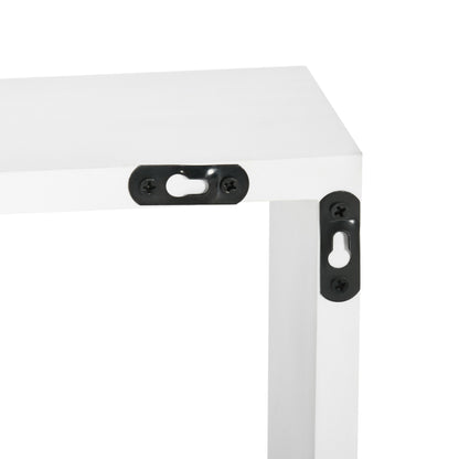 Como Wood White Wall Mounted Interlocking Cube Display Shelves